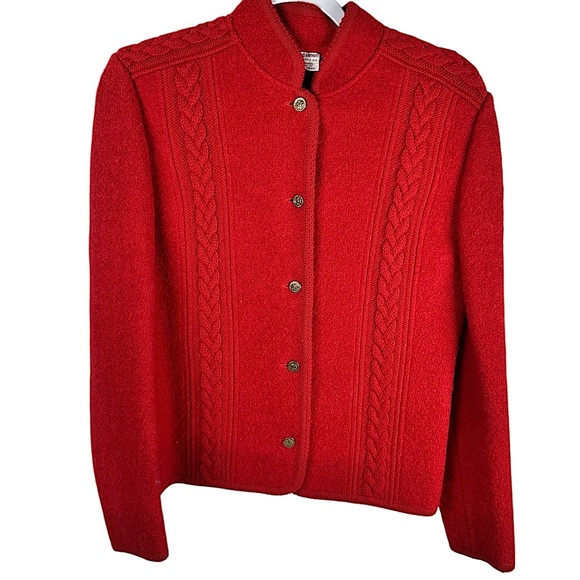 Brooks Brothers Red Wool Knit Button Front Cardigan Sweater Jacket Size medium - Picture 1 of 5
